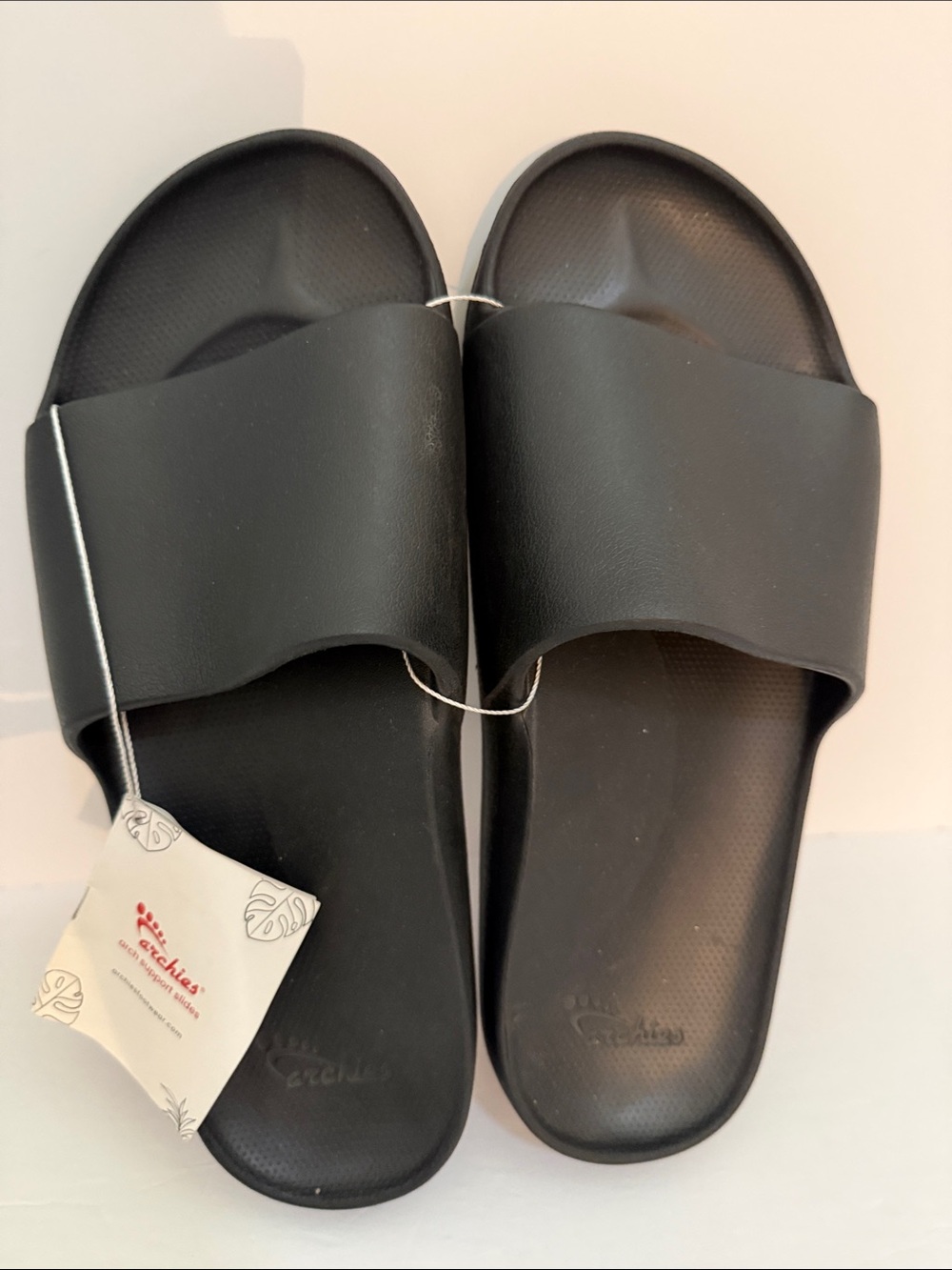 Archie’s Unisex Black Slide Arch Support Sandals Footbed Comfort Men’s Size 14